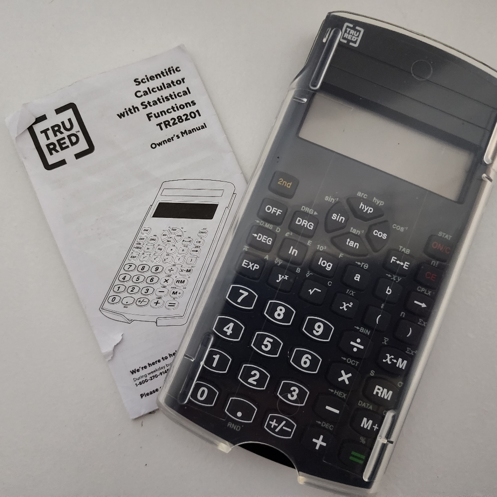 Tru Red - Scientific Calculator with Statistical Functions - TR28201